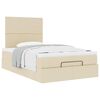 vidaXL Ottoman bed met matras 120x200cm stof cr&egrave;mekleurig