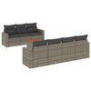 vidaXL 8-delige Loungeset met kussens poly rattan grijs