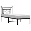 vidaXL Bedframe met hoofdbord metaal zwart 80x200 cm