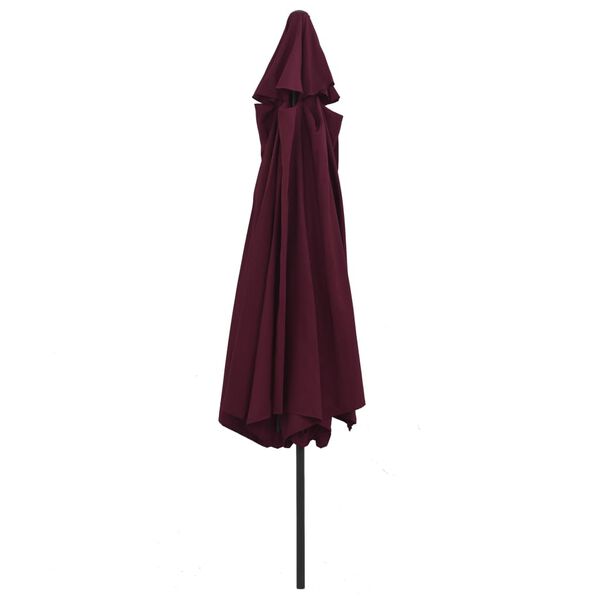 vidaXL Parasol met metalen paal 390 cm bordeauxrood