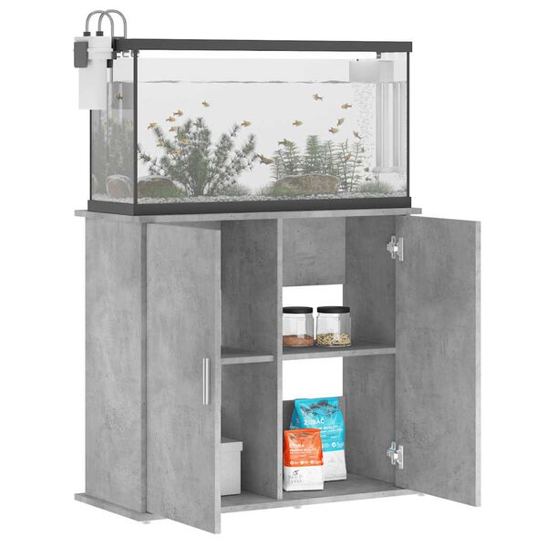 vidaXL Aquariumstandaard Betongrijs 81x36x73 cm Bewerkt hout