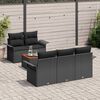 vidaXL Tuinbankenset met kussen 6 pcs Zwart poly rattan