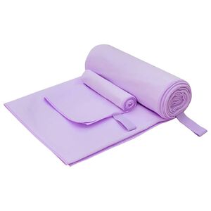 vidaXL Set van Sporthanddoeken 2 st Paars 50 x 30 cm, 200 x 100 cm