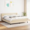 vidaXL Boxspring met matras stof cr&egrave;mekleurig 160x200 cm