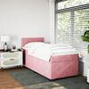 vidaXL Boxspring met matras fluweel roze 100x200 cm