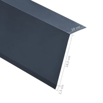 vidaXL Dakrandplaten 5 st L-vormig 170 cm aluminium antraciet