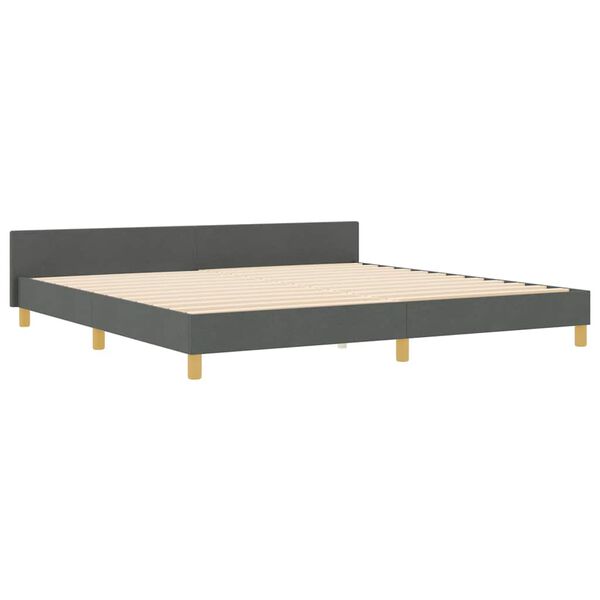 vidaXL Bedframe met hoofdeinde Donkergrijs 200 x 200 cm Stof