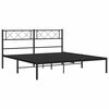 vidaXL Bedframe met hoofdbord metaal zwart 160x200 cm