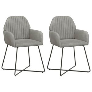 vidaXL Eettafelstoelen 2 st fluweel Lichtgrijs 55 x 50 x 84 cm