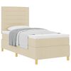 vidaXL Boxspringbed met hoofdeinde Cr&egrave;me 90 x 200 cm Stof