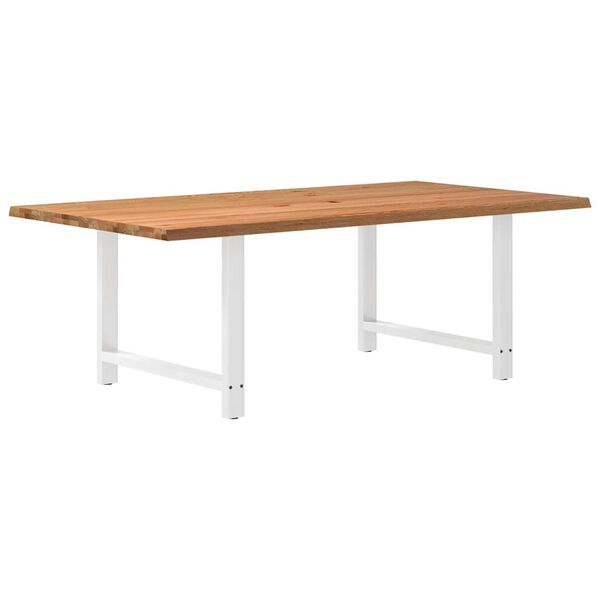 vidaXL Eettafel rechthoekig 220x120x74 cm massief eikenhout lichtbruin