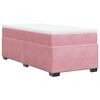 vidaXL Boxspring met matras fluweel roze 80x200 cm