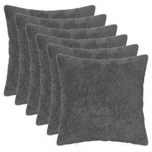 vidaXL Kussensloop 6 st HEERLEN Donkergrijs 30 x 30 cm