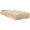 vidaXL Opslag bed met hoofdeinde Sonoma Eiken 90 x 190 cm Bewerkt hout