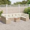 vidaXL Tuin Sofa Set 11 pcs Beige en wit