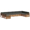 vidaXL Sofa-Sets 5 st Natuurlijk en Antraciet Massief Acaciahout