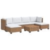 vidaXL 7 st Rieten Loungeset met Kussens GENDT Natuurlijk rattan