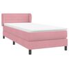 vidaXL Boxspring met matras fluweel roze 80x210 cm