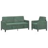vidaXL Bankenset met opbergruimte 2 st Zeegroen Polyester
