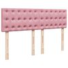 vidaXL Boxspring met matras fluweel roze 140x200 cm