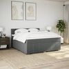 vidaXL Boxspring met matras stof donkergrijs 180x200 cm