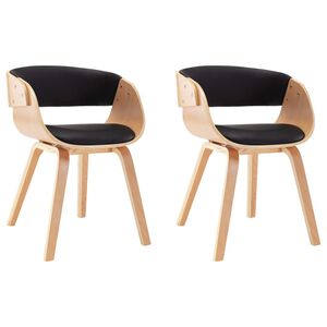 vidaXL Eetkamerstoelen 2 st gebogen hout en kunstleer