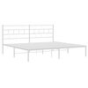 vidaXL Bedframe met hoofdbord metaal wit 193x203 cm
