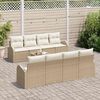 vidaXL Tuin Sofa Set 9 pcs Beige en Cr&egrave;me Poly rattan, staal en glas