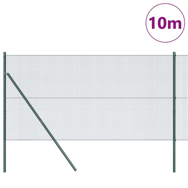 vidaXL Afrasteringspaal Groen 10 x 1,4 m (16 x 16 mm gaas)