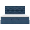 vidaXL Ottoman bed met matrassen 200x200cm stof blauw