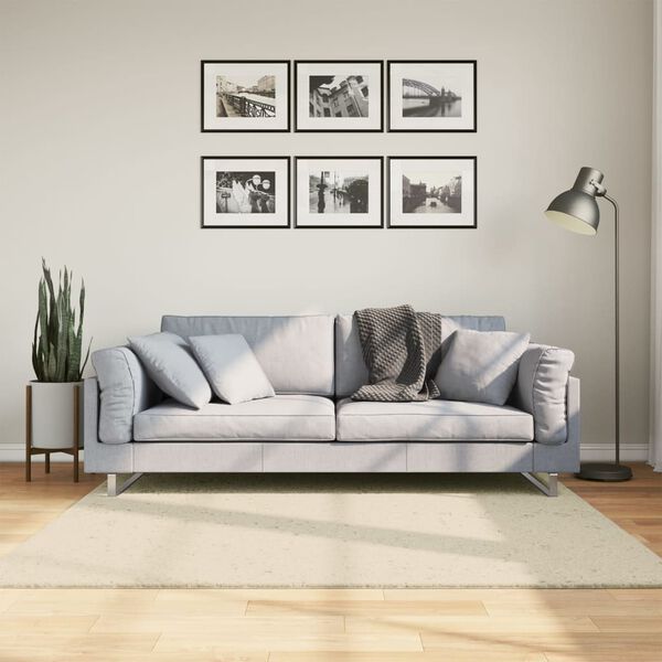 vidaXL Vloerkleed HUARTE laagpolig zacht wasbaar 160x160 cm cr&egrave;me