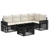 vidaXL Tuinbankenset 6 st Zwart en Cream Wit poly rattan