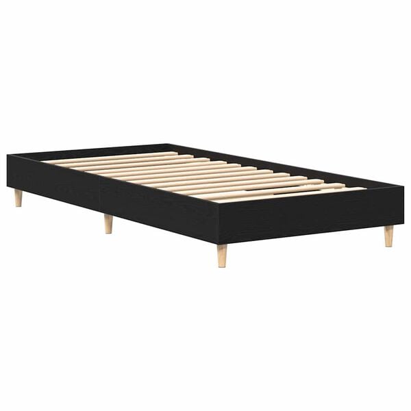 vidaXL Bedframe Zwart Eiken 193 x 78 x 25 cm Bewerkt hout