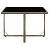 vidaXL Tuintafel 109x107x74 cm poly rattan en glas grijs