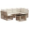 vidaXL Tuinbankenset 7 st Beige poly rattan