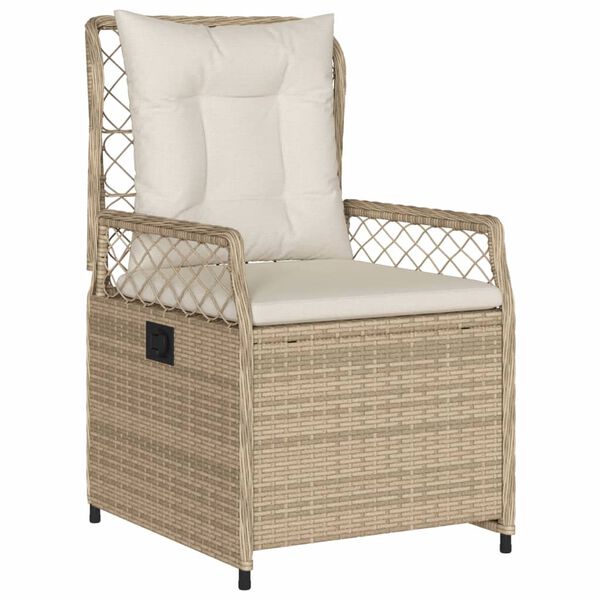 vidaXL 9-delige Tuinset met kussens poly rattan beige
