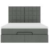 vidaXL Ottoman bed met matras en LED's 140x200cm stof donkergrijs