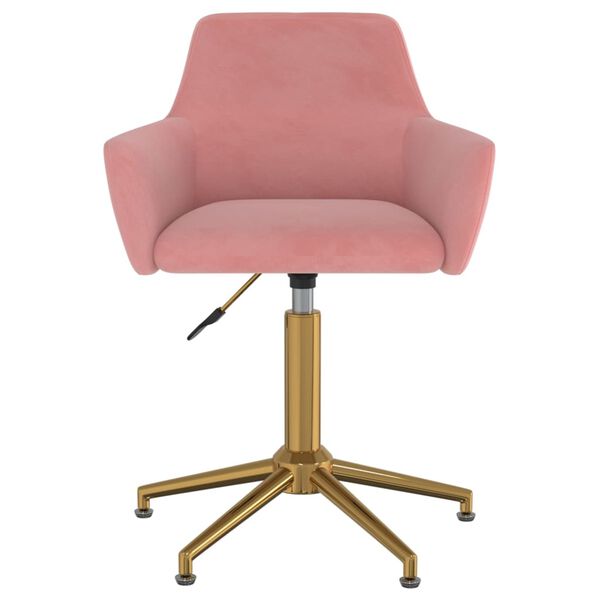 vidaXL Eetkamerstoelen draaibaar 6 st fluweel roze