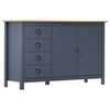 vidaXL Dressoir Hill 130x40x80 cm massief grenenhout grijs