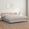 vidaXL Boxspring met matras kunstleer cappuccinokleurig 180x200 cm