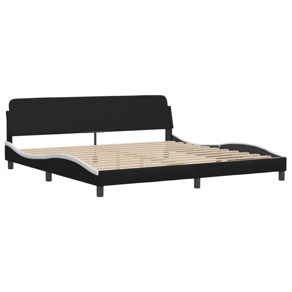 vidaXL Bed met matras "Zadar" kunstleer zwart en wit 200x200 cm