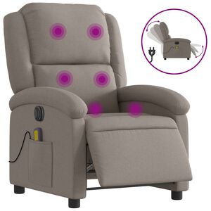 vidaXL Massagestoel elektrisch verstelbaar stof taupe