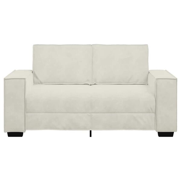 vidaXL Tweezitsbank 120 cm fluweel crèmekleurig