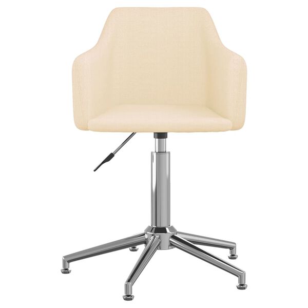 vidaXL Eetkamerstoelen draaibaar 4 st stof cr&egrave;mekleurig