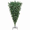 vidaXL Ondersteboven Kunstkerstboom met Ballenset Groen 180 cm PVC