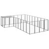 vidaXL Hondenkennel 10,89 m&sup2; staal zwart