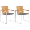 vidaXL Tuinstoelen 2 st met kussens massief teakhout en staal