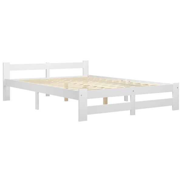 vidaXL Bedframe massief grenenhout wit 120x200 cm