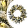 vidaXL Kerstkrans Groen en Wit &Oslash; 50 cm PVC en PE 25 LED's