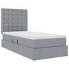 vidaXL Opbergbed met LED met matras Lichtgrijs 90 x 190 cm Polyester